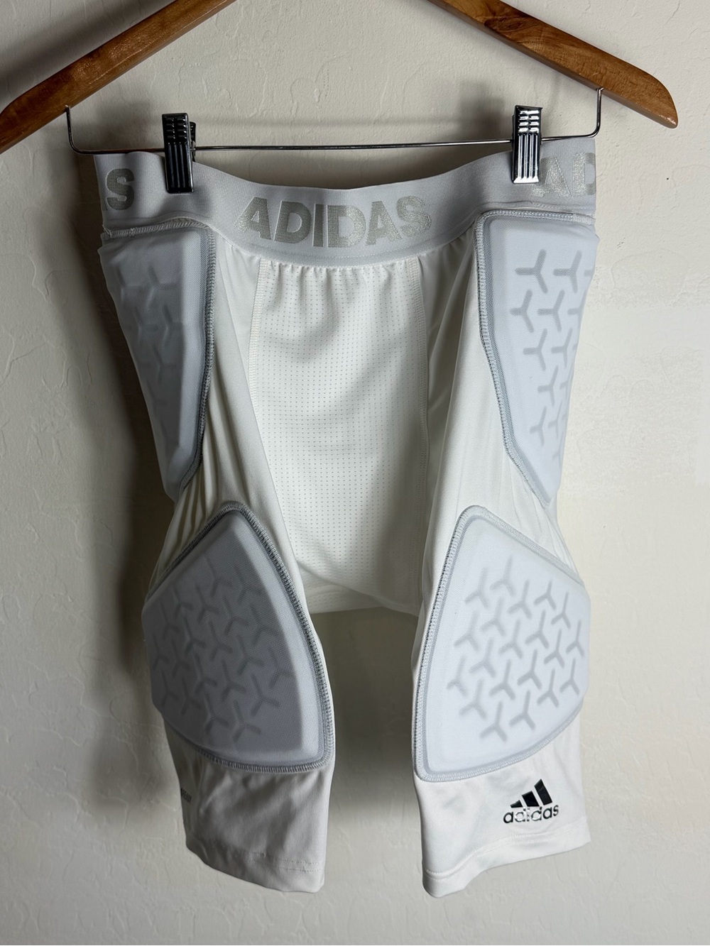 adidas White Men’s Padded Compression football shorts briefs